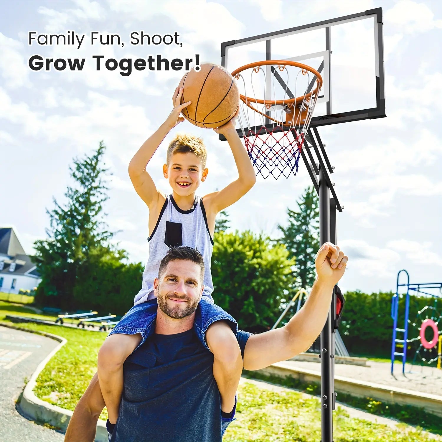 DAYAGO Portable Basketball Hoop System - 8.5 FT Height-Adjustable Goal with 33" Backboards, Wheels, Ideal for Children'S Training Equipment, Driveway & Indoor/Outdoor Play, Adults