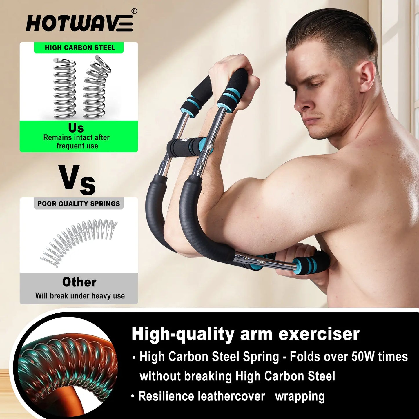 HOTWAVE Arm Trainer, Adjustable Chest Workout Equipment, Arm Trainer for Men, Chest Trainer for Men, Shoulder Muscle Training, Portable Spring Resistance Home Fitness Equipment Summerwins Backtoschool