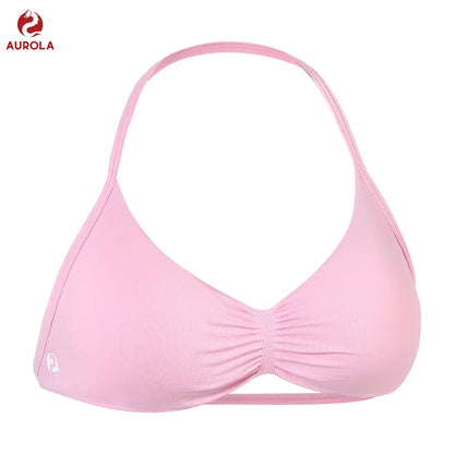 AUROLA Influence Strappy Bra Sports Bras for Women, Backless Padded Impact Strappy Bra for Workout Gym Yoga with Removable Cups