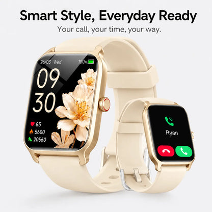 Smart Watch for Men and Women, 2.01" Touch Screen Lifestyle Watch with Message Reminder, Step Counter, Alarm, Timer, Music Control, Comfortable Strap, Compatible with Most Ios and Android Smartphones Fathersdaygift