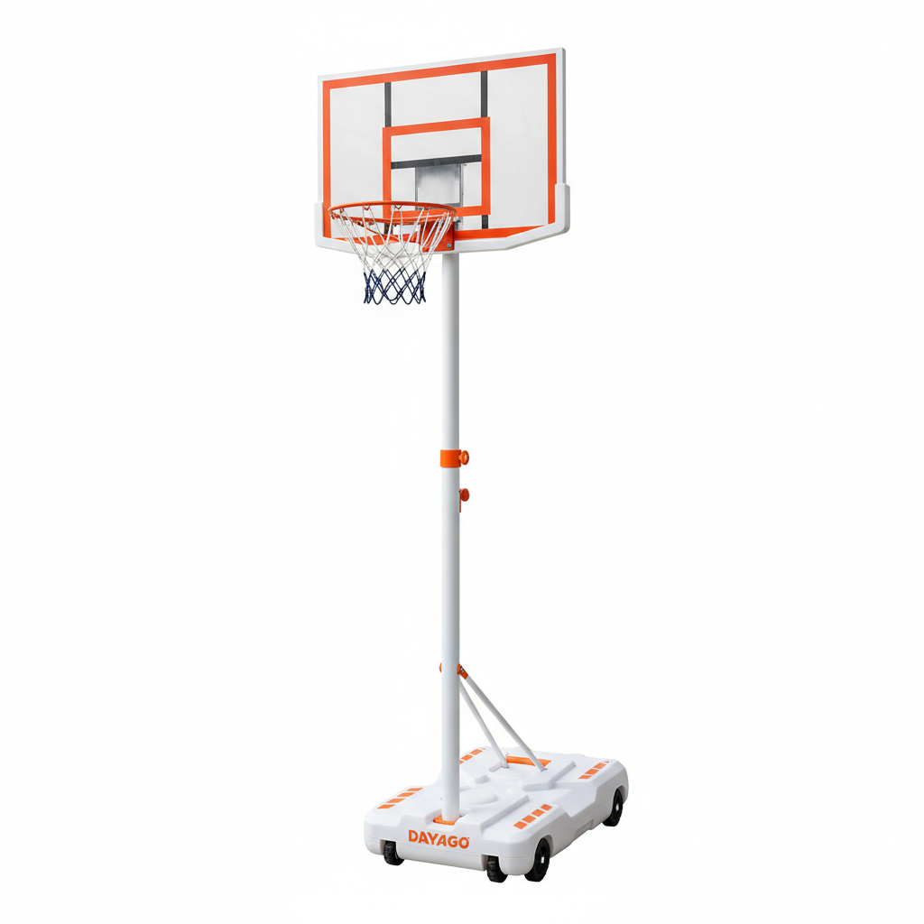 Aro de baloncesto portátil DAYAGO ajustable 8.5 FT con ruedas y tablero 33 pulgadas